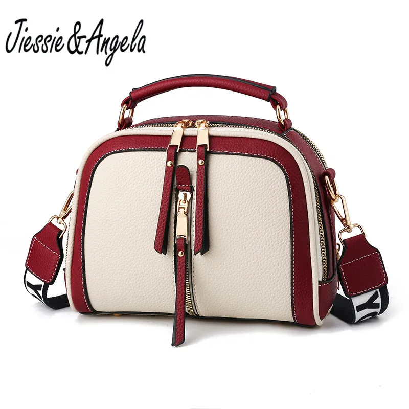 

Jiessie & Angela women handbag luxury brand designer 2018 women bag double zipper shoulder bags casual messenger bags bolosa