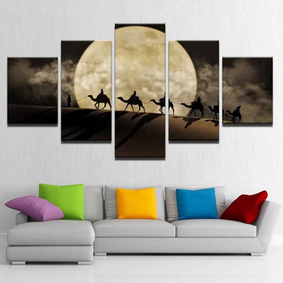 Canvas-Wall-Art-Pictures-HD-Prints-Living-Room-Home-Decor-Frame-5-Pieces-Camel-Team-Poster (1)