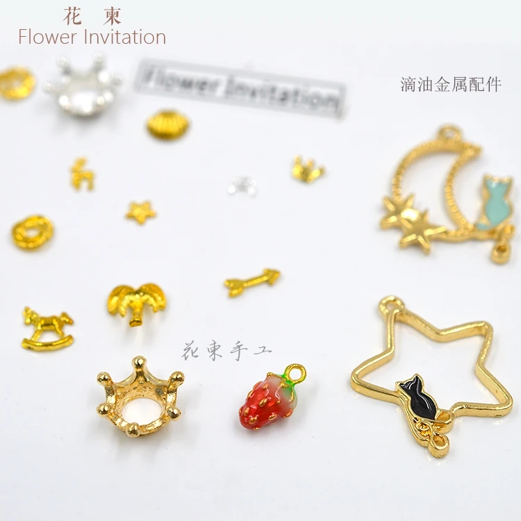 

Flower Invitation Drip Metal Fittings Handmade Empty Frame Bottom Cat Moon Star
