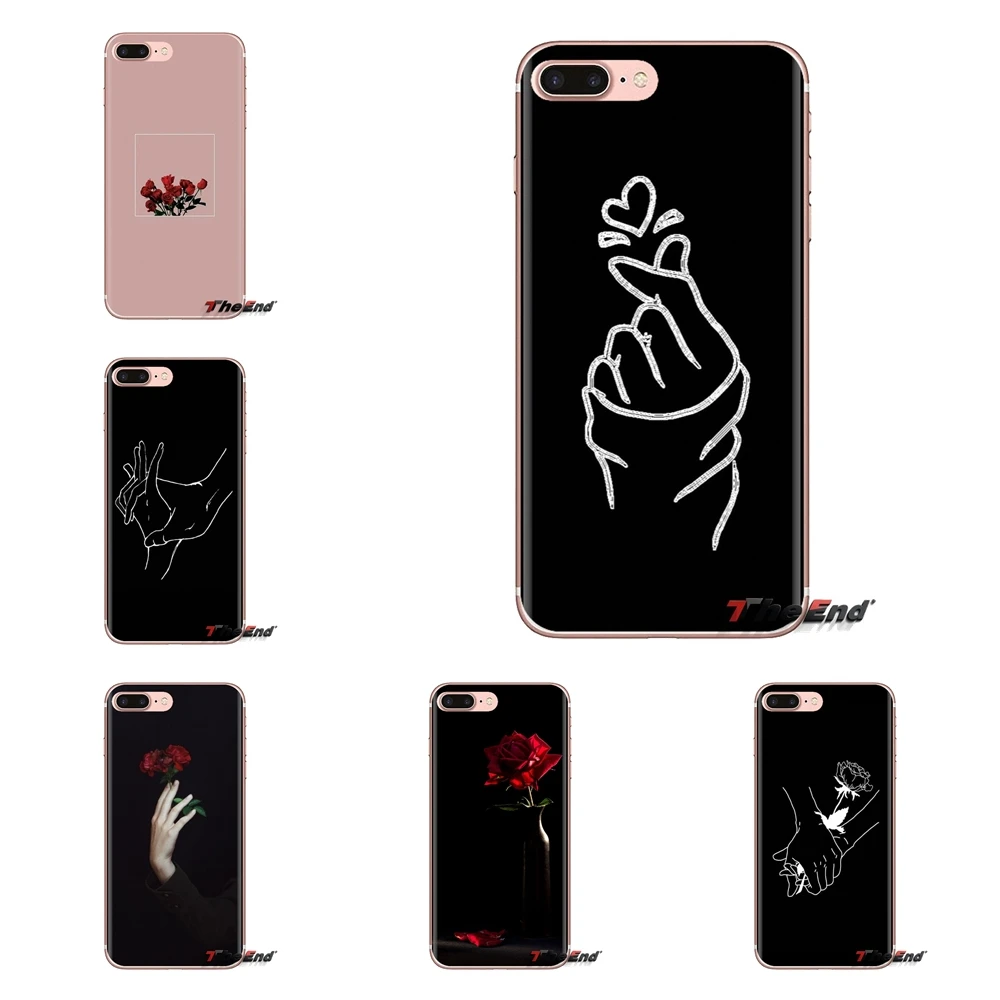 Silicone Phone Housing White Line Kiss Love Heart Flower Rose For Huawei Mate Honor 4C 5C 5X 6X 7 7A 7C 8 9 10 8C 8X 20 Lite Pro |