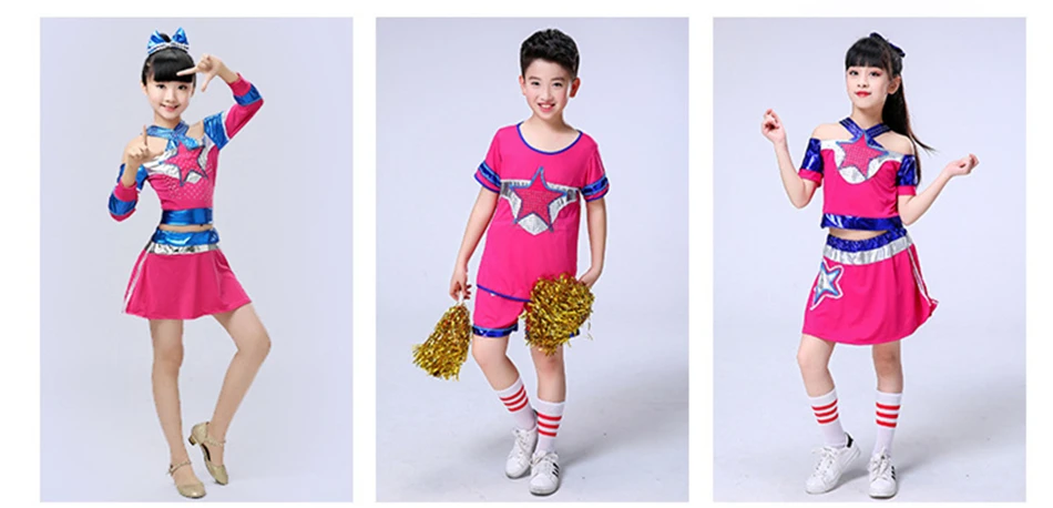 Детские костюмы черлидеров, гимнастика, аэробика, командная сценическая одежда, японская школьная форма для девочек, танцевальное платье