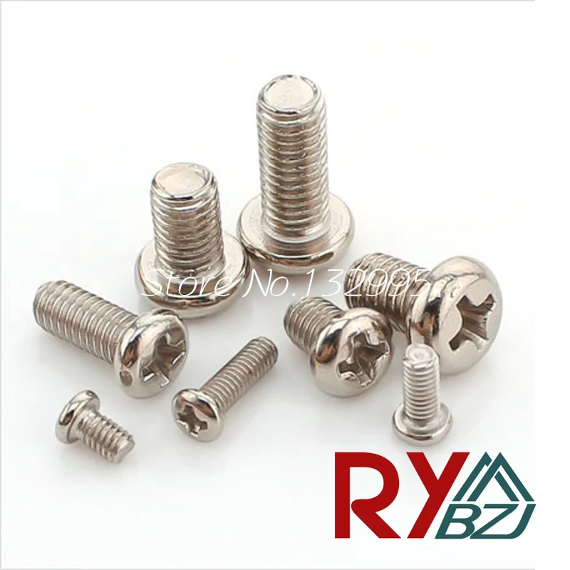 

M1.6/M2/M2.5/M3/M4*L  Round head screws,Nickel plated, DIY model accessories PM Nickel Plated Electronic small screws