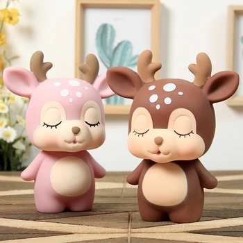 

Deer Shaped Piggy Bank Cute Coin Bank Money Box Figurines Saving Money Home Decor Christmas New Year Gift For Kids