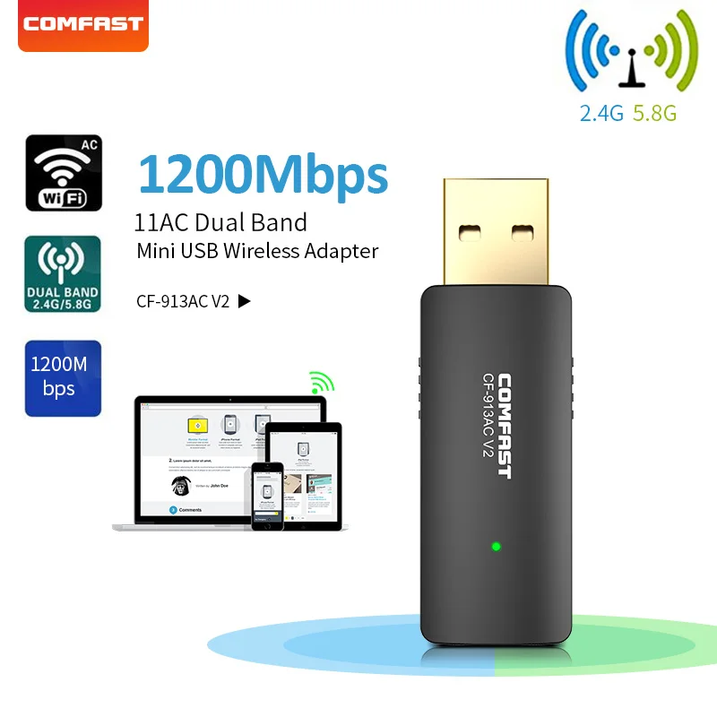 Comfast 11AC двухдиапазонный 2 4G &amp 5 8G высокая скорость мощности 1200 Мбит/с беспроводной