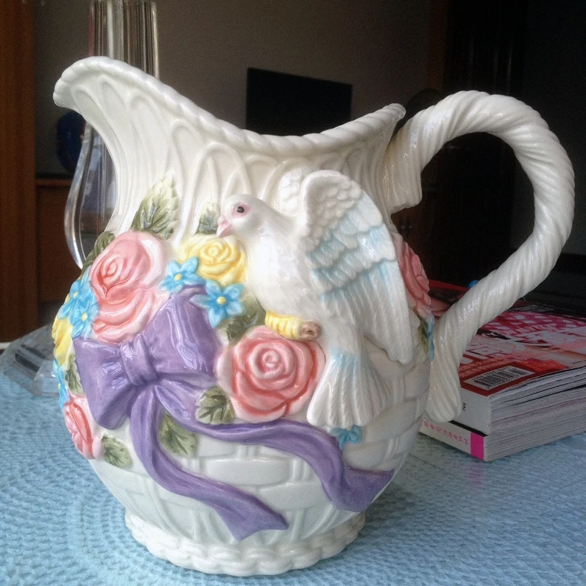 

ceramic White pigeon flowers vase flower pot home decoration accessories crafts room decoration wedding vase bird ornaments gift