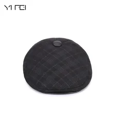 Ифэй осень-зима Для мужчин утолщаются хлопка сетки Плед теплый Берет Caps взрослых газетчик твид плед gatby художник planas шляпы Gorras