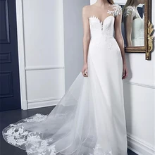 Спагетти ремни свадебное платье из шифона с бисером кружево деталь темно Свадебные платья vestido de noiva princesa