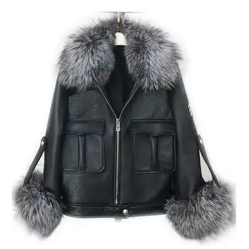 

NGSG winter real fur collar cuffs set genuine raccoon arm warmer fur cuffs thick natural silver fox fur cuffs bracelet manguito