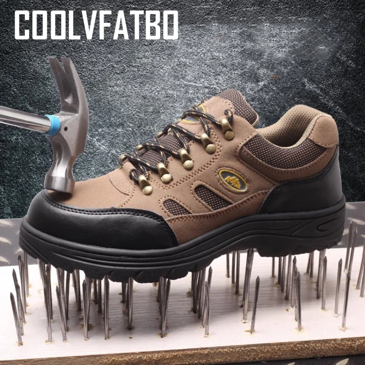 

COOLVFATBO Men's Work & Safety Boots Shoes Outdoor Steel Toe Cap Military Men Construction Anti-slip Puncture Proof Boots Size46