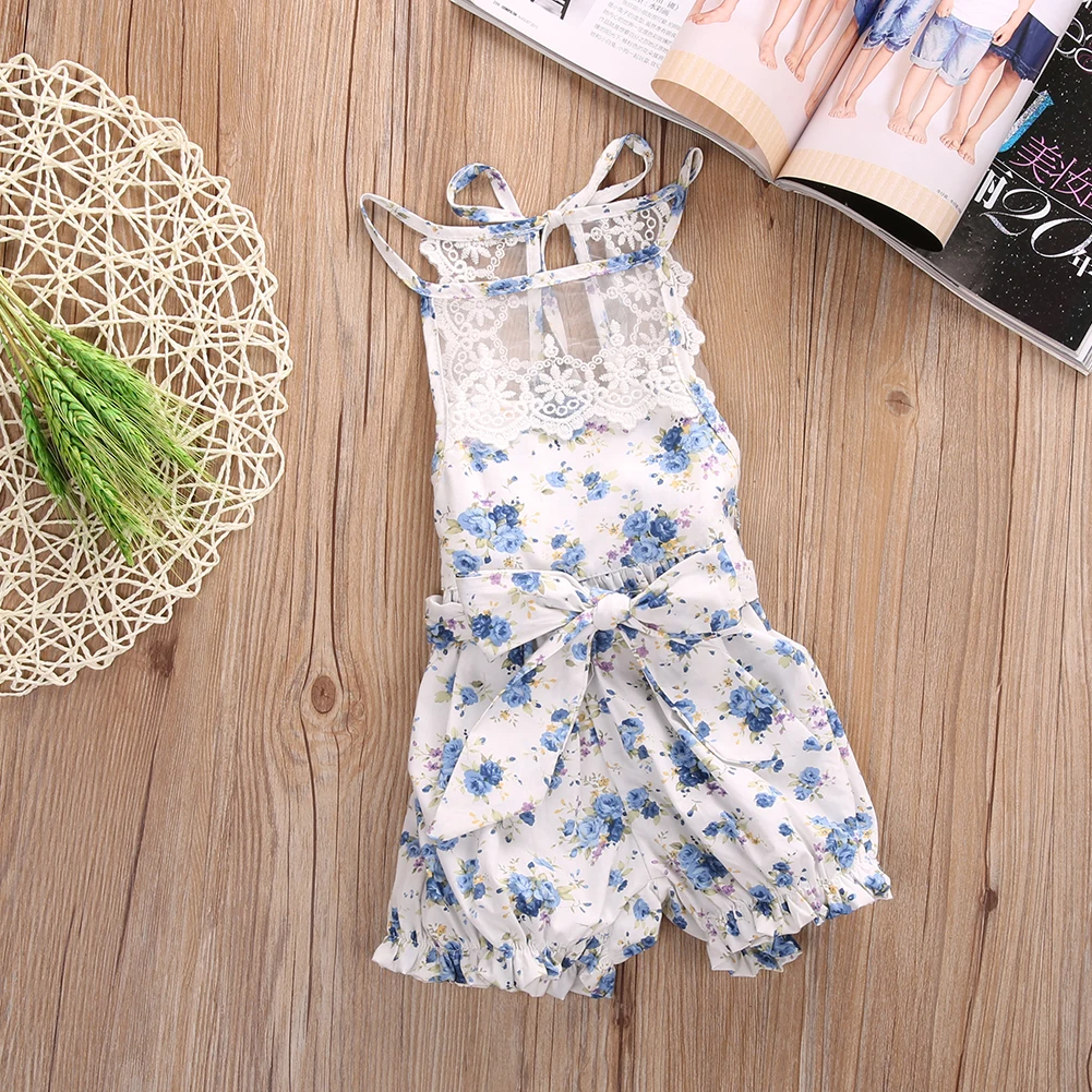 Newborn Baby Girls Clothes Summer Rompers Floral Print Jumpsuit Kids