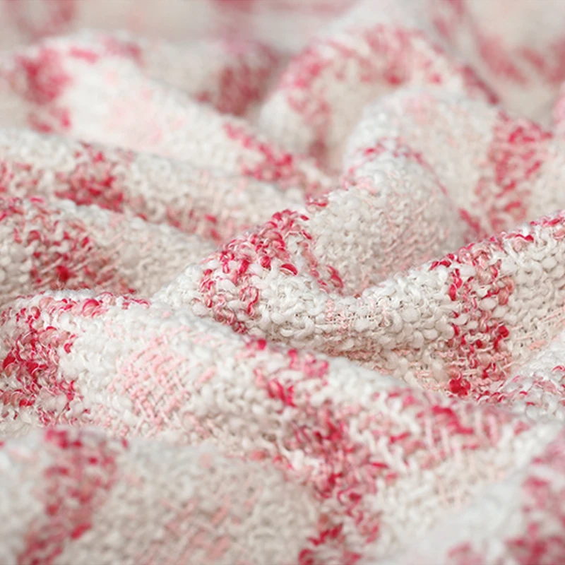 150CM Wide 490G/M Weight Soft Pink Knitted Wool Polyester Fabric for Autumn Spring Dress Jacket Coat E932 | Дом и сад