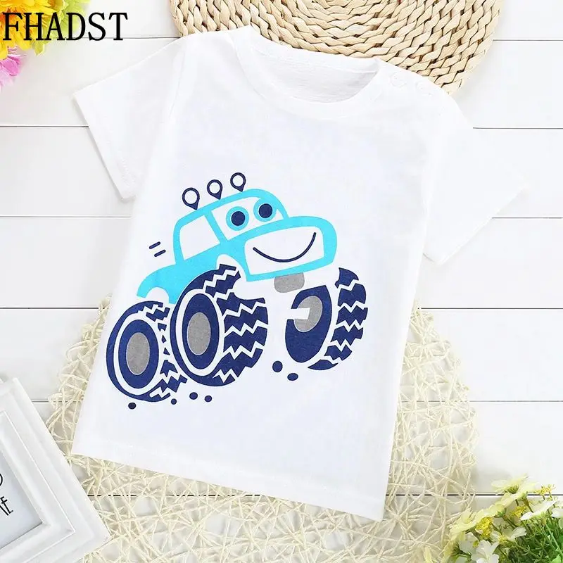 FHADST New Summer Fashion Children Cotton T-Shirts Boy Clothes Baby Short Sleeves Character Sport Tops Casual Lovely Coat Kids