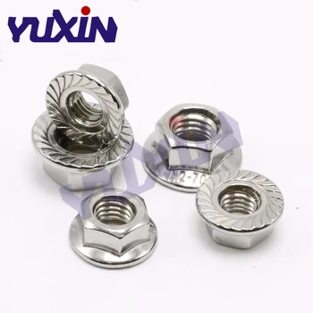 

Free Shipping 200pcs M3 M4 M5 M6 M8 M10 M12 Metric Thread Hex Flange Nuts DIN6923 A2 Stainless Steel SS304 Sets