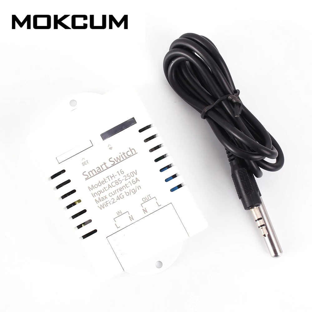 Monitor de Temperatura Interruptor de Controle de Wi fi Wi fi sem Fio Inteligente para Iphone Controlador de Temperatura Iot 16a Ds18b20 sem Fio Android