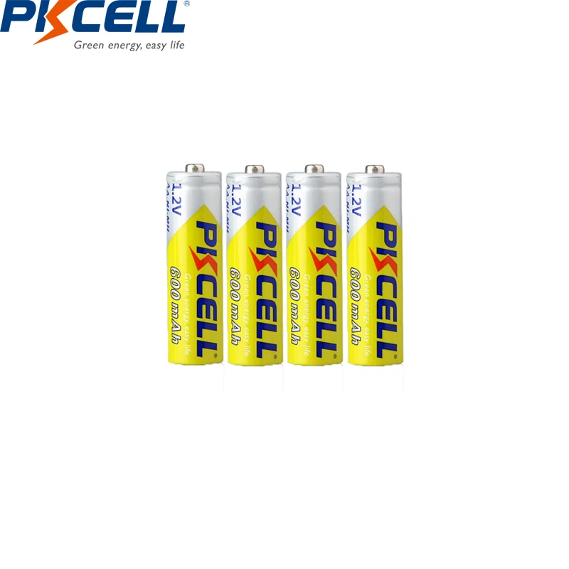 4 шт. PKCELL AA батарея 600mah 1 2 v NIMH перезаряжаемый батарейки АА подзарядка и aa