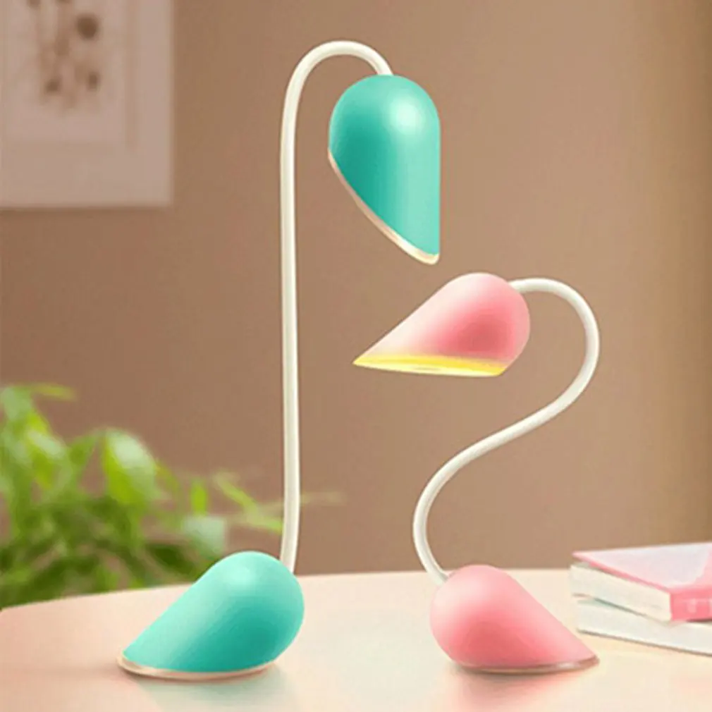 

Rechargeable Heart Shape Touch Switch USB Rechargeable LED Touch Lamp Night Reading Light Eye Protective Lamp