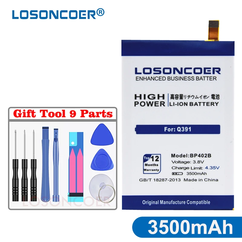 Аккумулятор LOSONCOER BP402B 3500 мАч для Micromax Q391 Canvas Spark 2 аккумулятор + номер отслеживания
