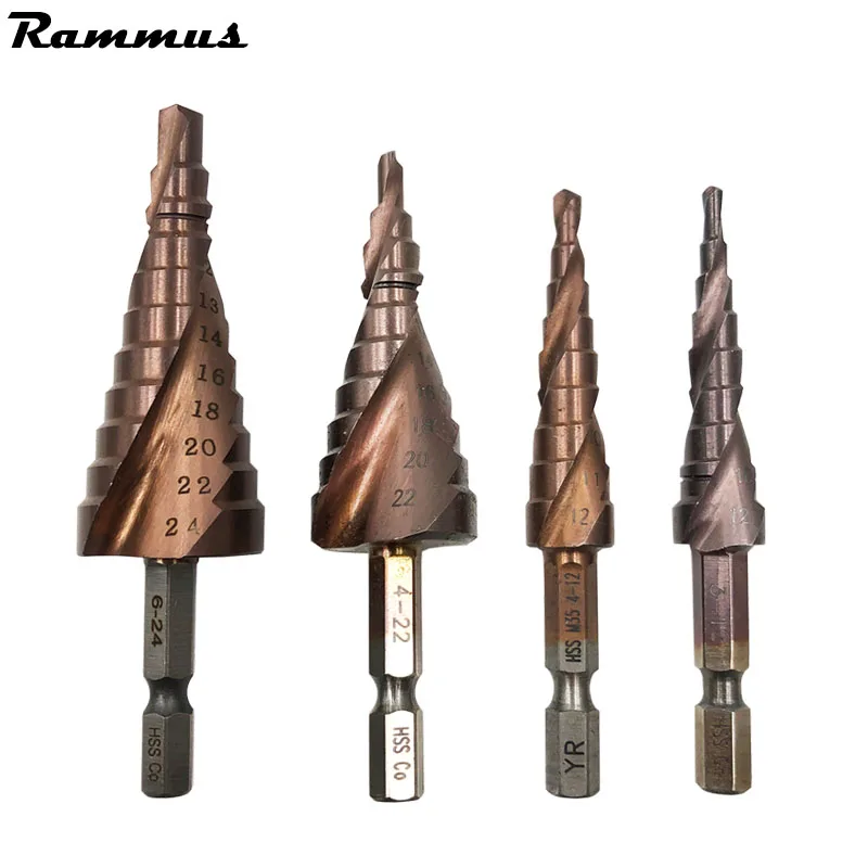 M35 3 12mm 4 12mm 4 22mm 6 24mm HSS Step Drill Bit Hole Cutter