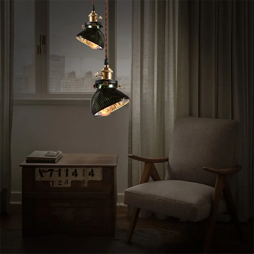 Nordic Loft Style Retro Industrial Lighting Edison Pendant Lamp,Creative Pendant Light With Glass Shade Hanging Lamp Luminaire