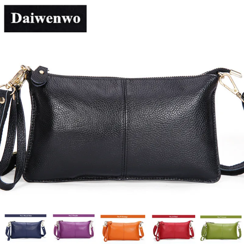 Cheapest J25 New 100 Real Natural Genuine Leather Envelope Women Clutch Bag Crossbody Messenger