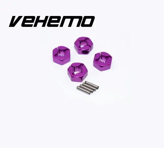 Vehemo фиолетовый шестигранник колеса 4 шт 12 мм 02134/02100 P крепеж для 1/10 RC модели колеса автомобиля часть