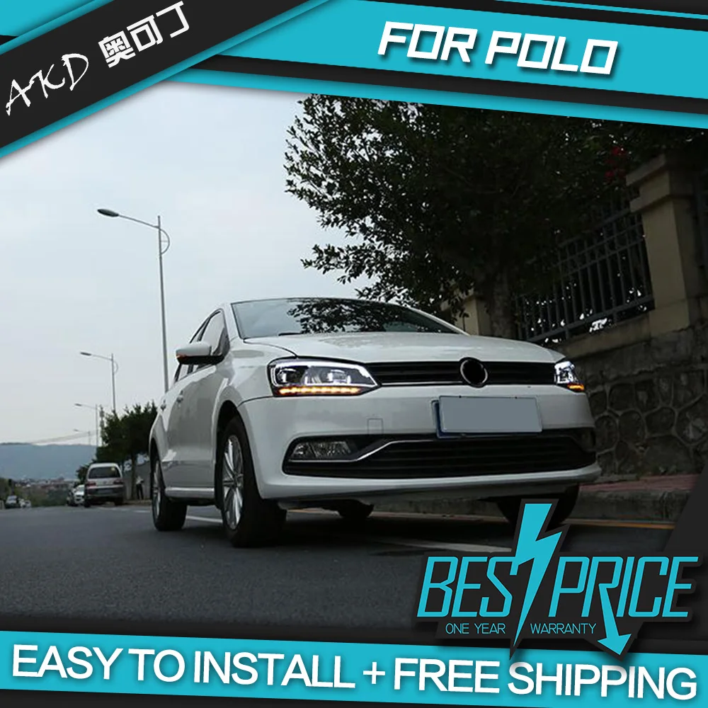 Автомобильный Стайлинг для фар Polo 2011- светодиодный фонарь светодиодный DRL динамический сигнал Hella 5 Биксеноновые линзы проектора Hid D2H