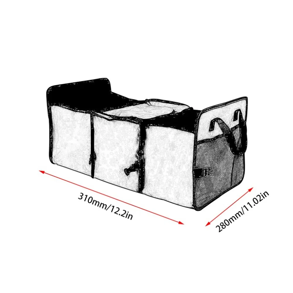 Автомобильная коробка для хранения, многофункциональная складная коробка для хранения, ткань Оксфорд и алюминиевая фольга, автомобильная изоляционная коробка для хранения