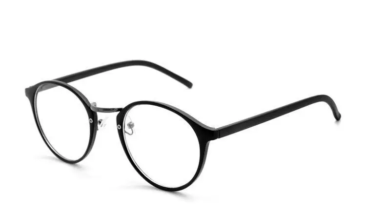 Оптические круглые очки, оправа для женщин, Ретро стиль, прозрачные линзы, поддельные очки, близорукость, компьютерные оправы для очков, мужские оптические оправы - Цвет оправы: S BLACK