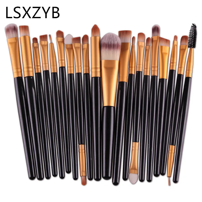 makeup brush set black