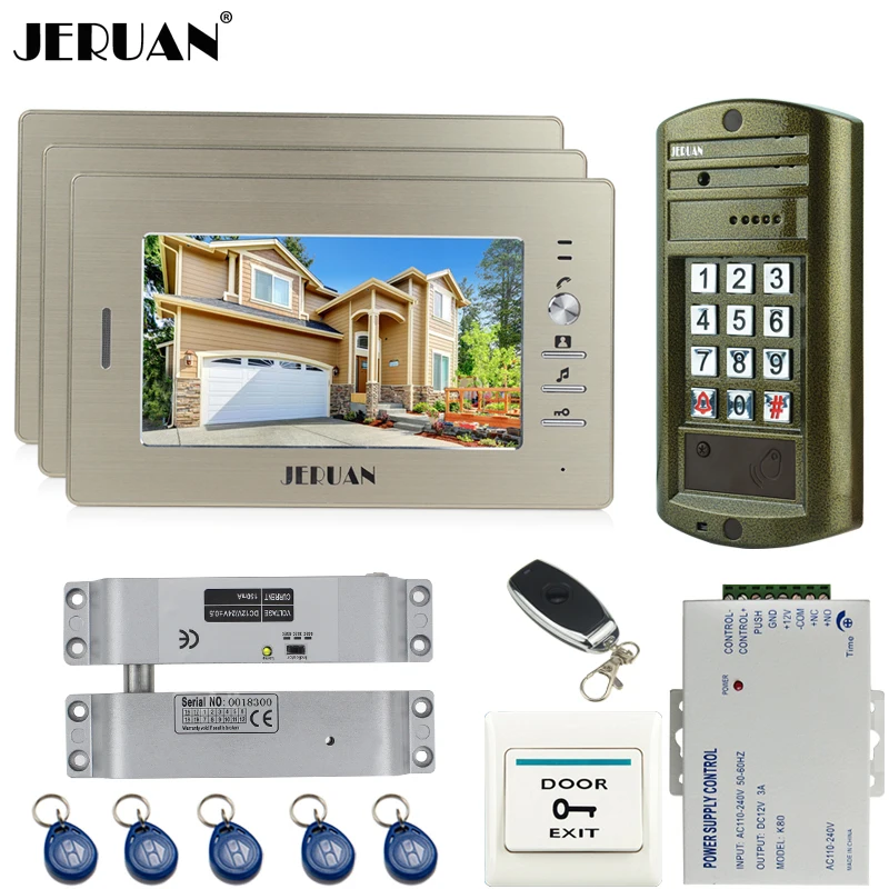 

HOME Home 7 Inch Color Video Door Phone Intercom system kit + NEW Metal waterproof Access password keypad HD Mini Camera 1V3