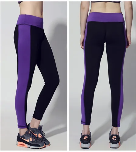 Запонки для фитнеса, женские колготки для бега, спортивные, пуш-ап эластичные спортивные штаны, женские спортивные брюки, штаны для бега, для спортзала, йоги, леггинсы - Цвет: Purple