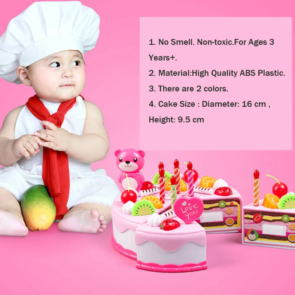 Brinquedos de Cozinha Bolo de Aniversário Cozinha para Crianças Cocina de Juguete Fingir Jogar Corte Comida Brinquedo Plástico Jogo Chá Conjunto 80 Pçs 9 para crianças cocina de juguete plástico jogo comida chá conjunto