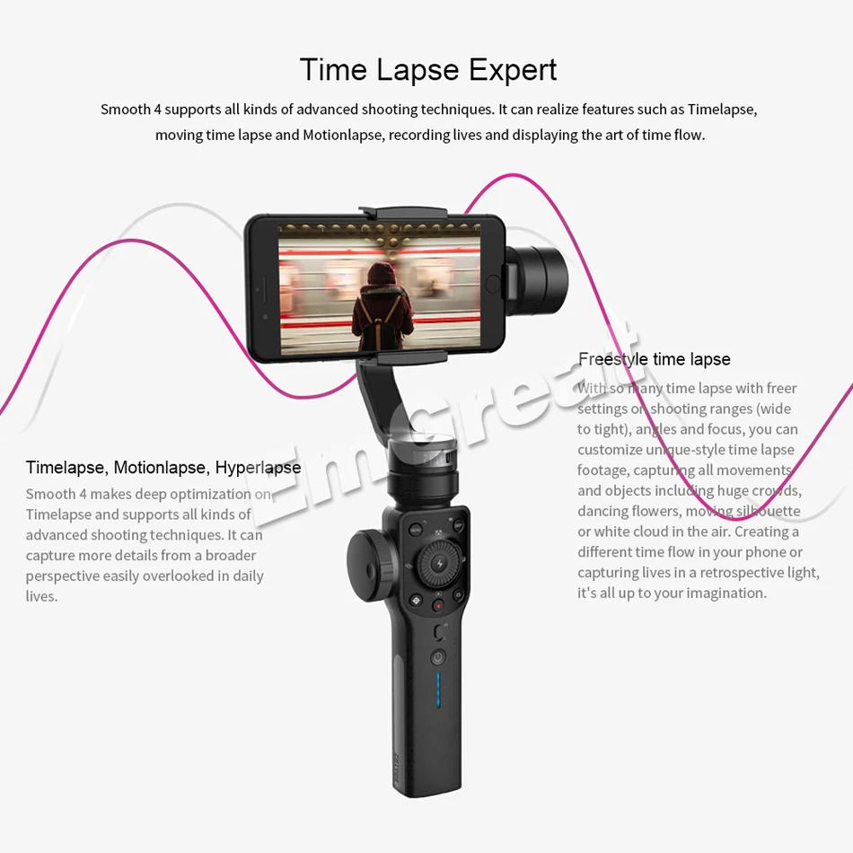 Zhiyun Smooth 4 3 осевой портативный смартфон сотовый телефон видеокамеры Стабилизатор