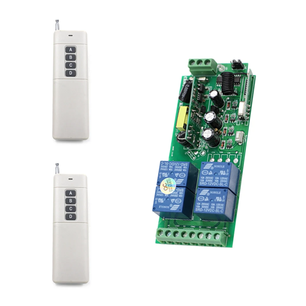 Wide Voltage AC85V-250V 4CH Wireless Remote Control Switch Lamps Water Pump Motor Controller Switch Remote Control Switch 6 pieces receiver 220v wireless remote control switch lamps water pump motor controller switch remote control switch
