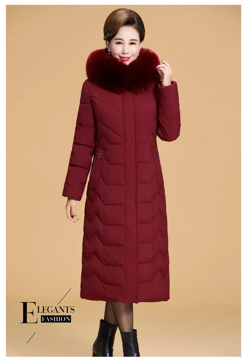Женская зимняя куртка размера плюс L-6XL с капюшоном и меховым воротником, пуховик большого размера, зимнее пальто, теплая Плотная хлопковая длинная парка, верхняя одежда