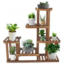 Stand-Rack Display-Shelf Plant-Holder Flower Bonsai Balcony Wooden Multi-Tiers