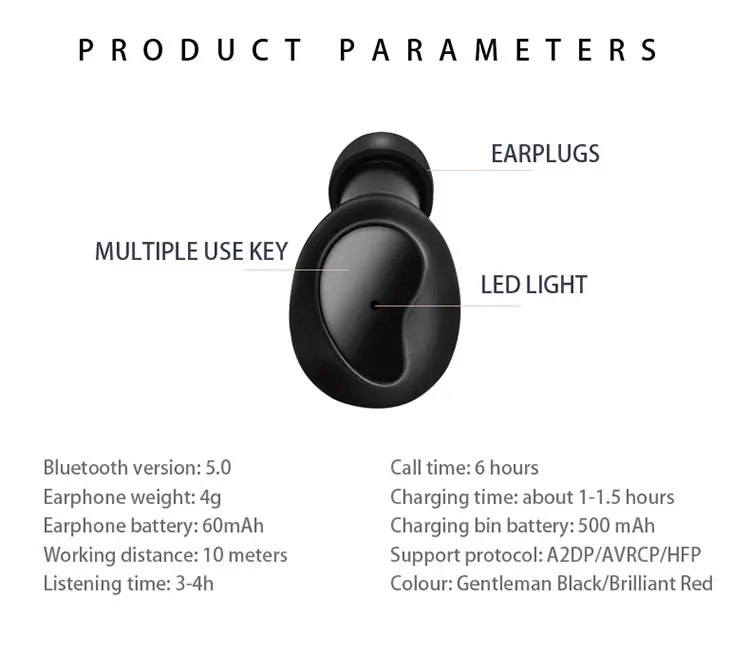 Bluetooth 5,0 наушники TWS беспроводной Bluetooth наушники громкой связи спортивные наушники телефон