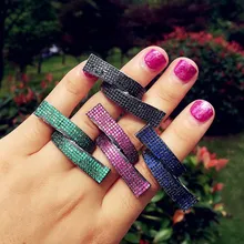 Mónaco GODKI 48 MM Danza Cinta de Lujo de Diseño Claro Cúbicos de Zironia Naija Dubai Nupcial Cóctel de Compromiso Anillos de Dedo de la Joyería