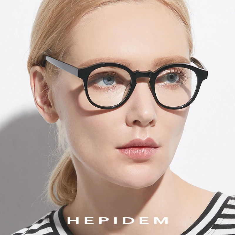 Acetate Optical Glasses Frame Men Full Vintage Round Prescription Eyeglasses 2019 New Women Nerd Spectacles Retro Eyewear|Женские очки