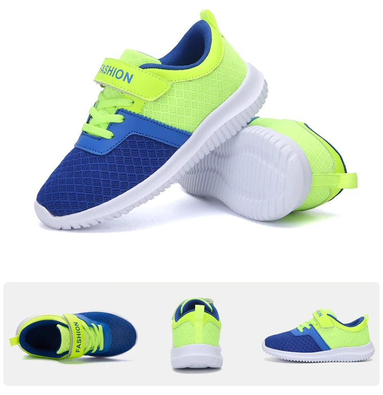 Контрастность Цвет Дизайн Дети летние кроссовки для бега сетчатые дышащие детские; Легкая спортивная обувь кроссовки для мальчиков и девочек