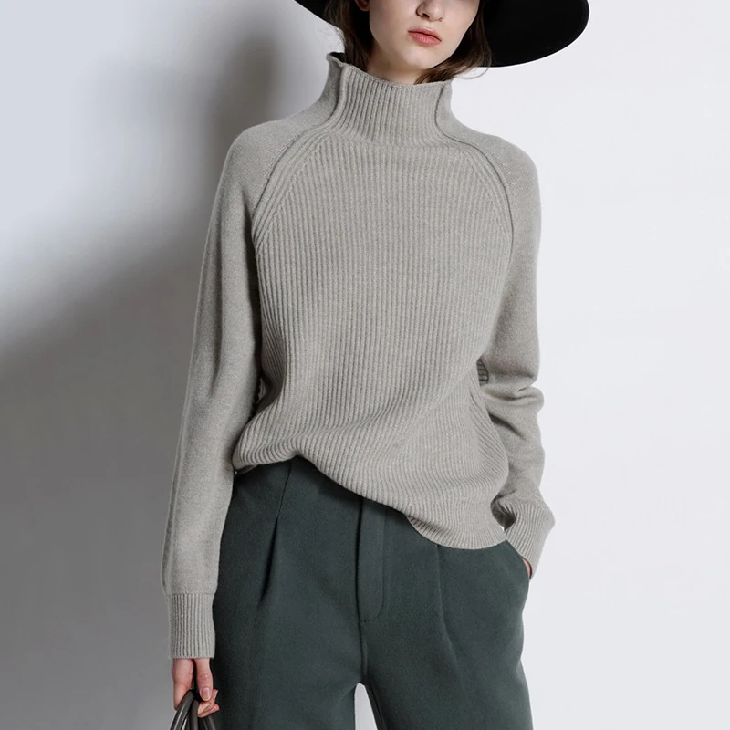 

Fashion Autumn Winter Knitted Sweaters For Women Half Turtleneck Long Sleeve Slim Thick Warm Pullovers Sweaters Fashion Tide