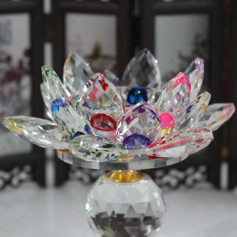 Kristallglas Lotus Blumen Teelicht Kerzenhalter Kerzenständer Deko