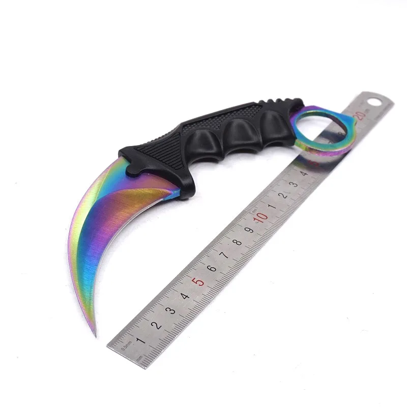 Cs go Karambit нож с фиксированным лезвием нож для охоты и кемпинга на открытом воздухе Карманный выживания тактический EDC инструмент счетчик удара csgo коготь ножи - Цвет: Style 5