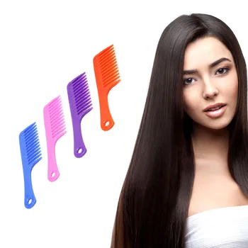 

Wide Tooth Handle Hairdressing Salon Anti-static Plastic Hair Comb Detangling
