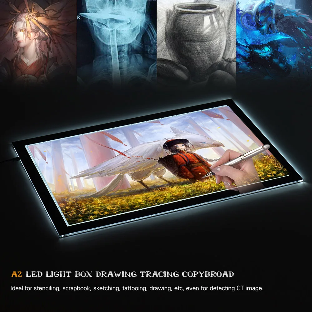 Huion A2 26.77 Inches Led Light Pad Adjustable Lightness Tracing Board  Drawing Box For Artcraft Animation Sketching - Digital Tablets - AliExpress