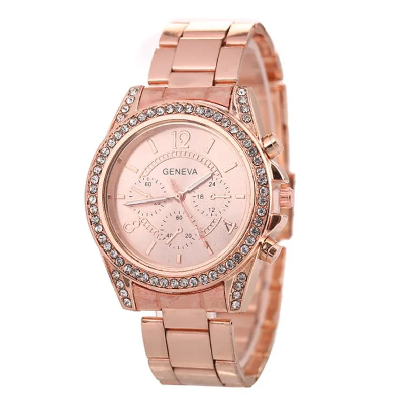 

1PCS Watch Women Girl Unisex Stainless Steel Quartz Wrist Watch Geneva Ladies Purchasing wholesale