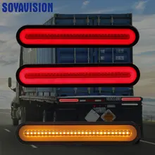 2 pçs à prova dwaterproof água 12v 24 caminhão led luz da cauda lâmpada traseira parar reversa indicador de segurança luzes de nevoeiro para reboque caminhão luzes traseiras do carro