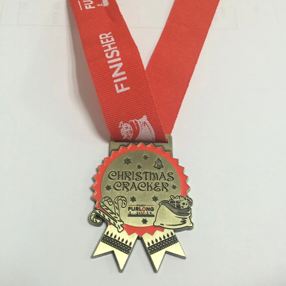 custom medal for festival in soft enamel with medal lanyard 55mm