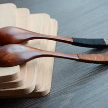 Лот деревянная ложка бамбуковая кухонная утварь инструмент суп чайная ложка Питание дома кухонные принадлежности# X