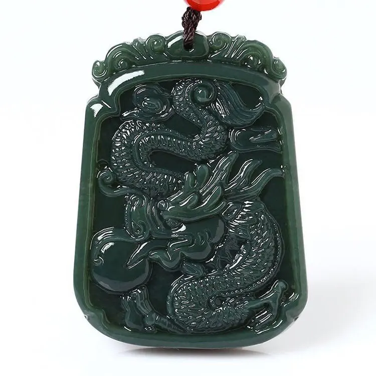 

Lovers Natural hetian QINGYU Tsing lung Longfeng brand Necklace pendant jewelry